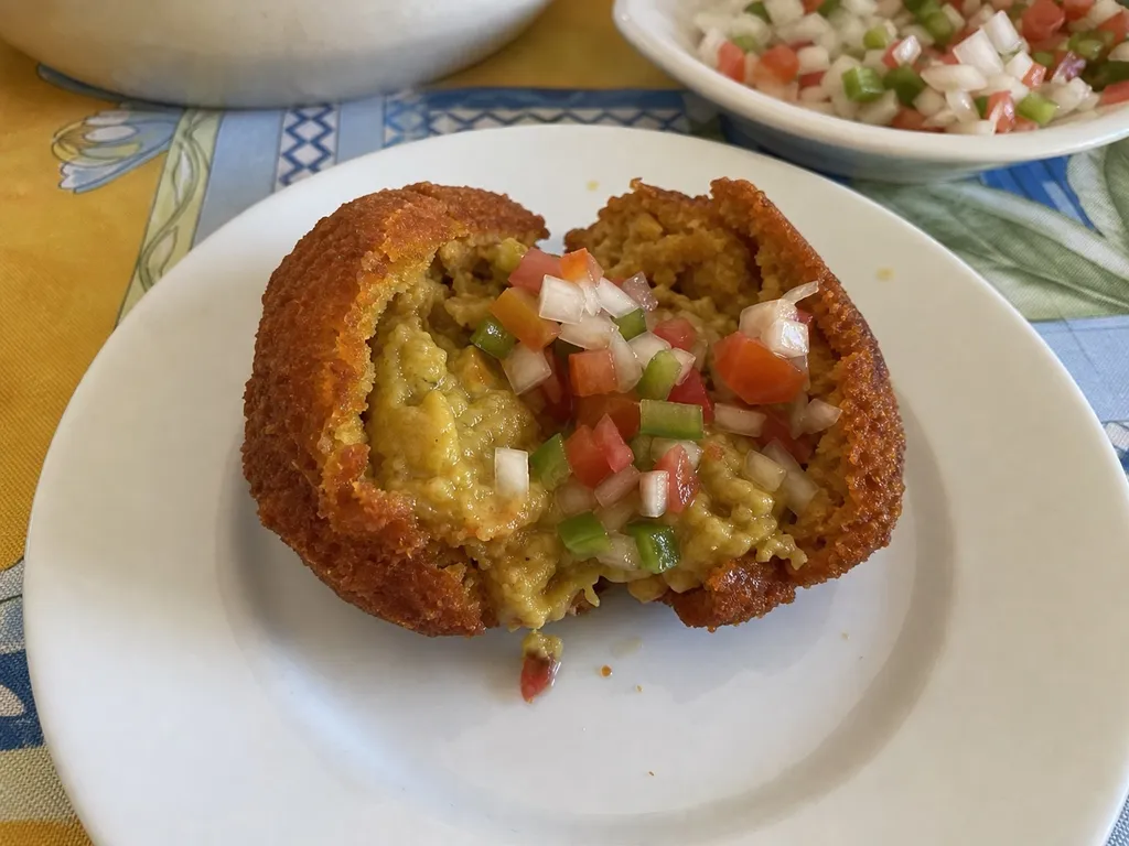 Acarajé (Bahian Black-Eyed Pea Fritters) — plated and served