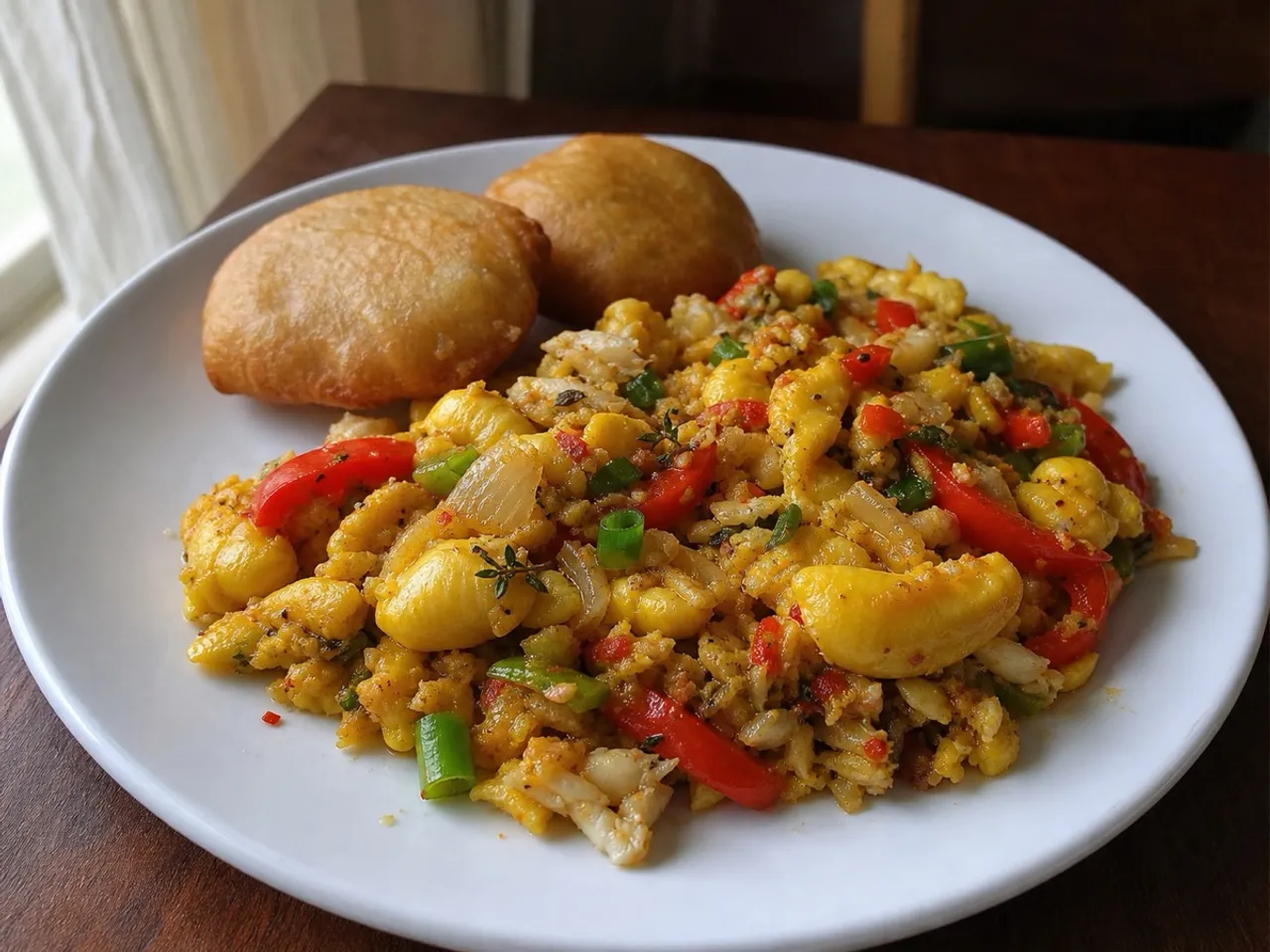 Ackee and Saltfish — served