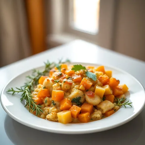 Acorn, Butternut Squash and Parsnips Gratin