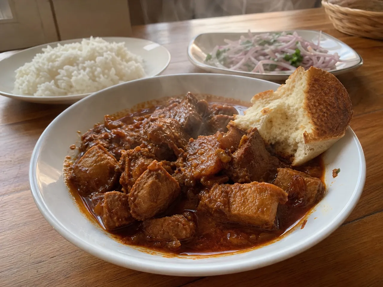 Adobo Arequipeño (Spicy Peruvian Pork and Chicha Stew) — served