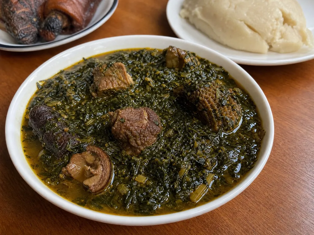 Afang Soup — plated and served