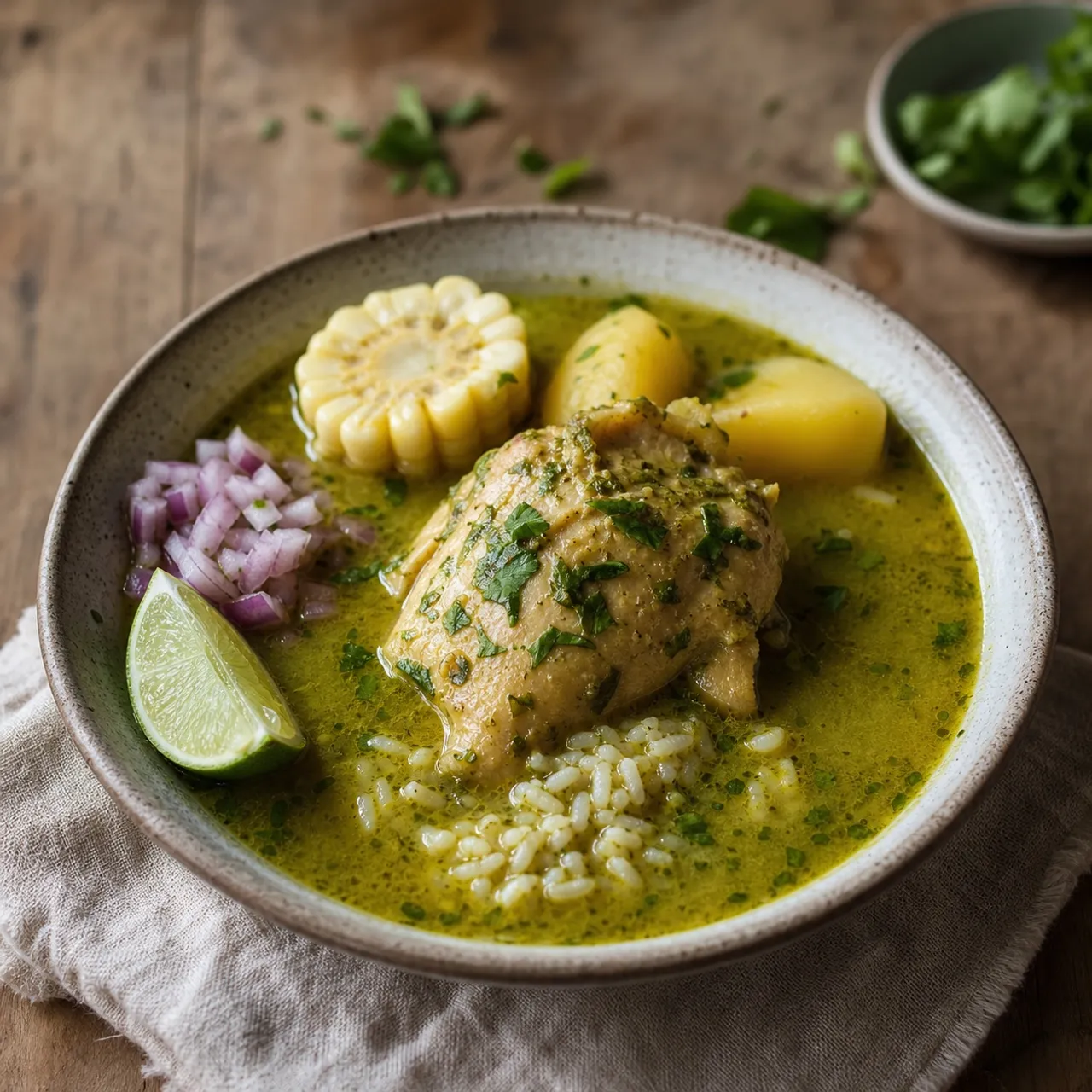 Aguadito de Pollo (Peruvian Green Chicken Soup) — Peruvian recipe
