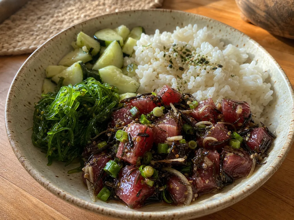 Ahi Limu Poke — plated and served