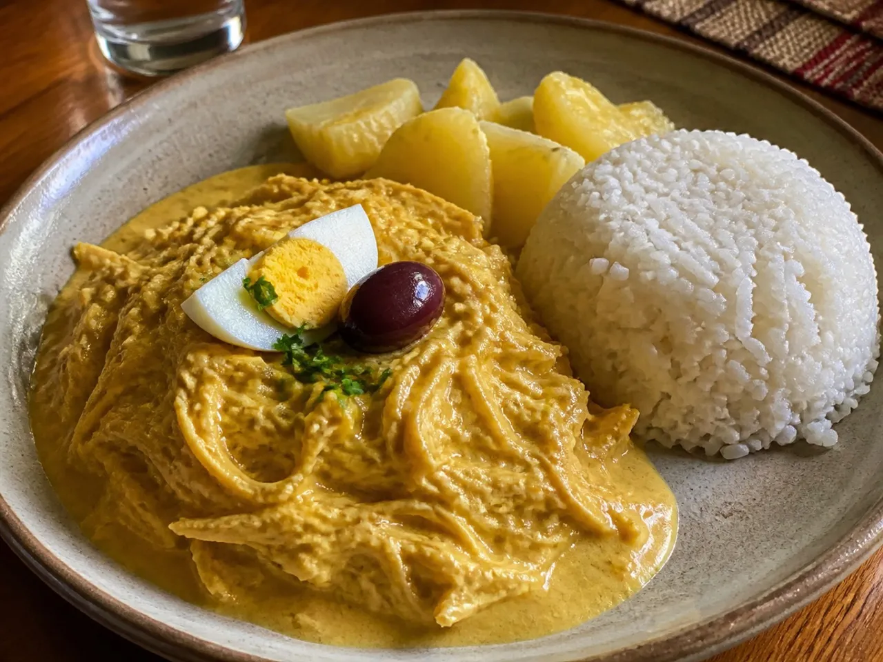 Ají de Gallina — served