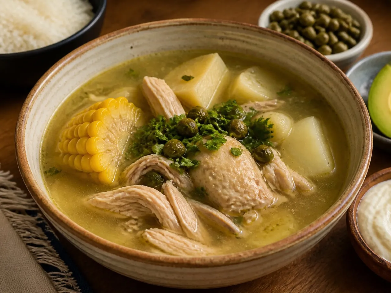 Ajiaco — served