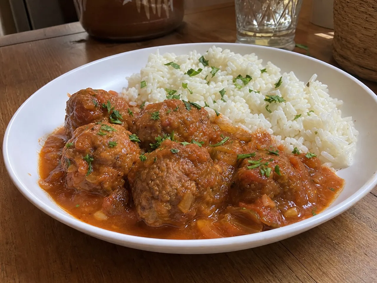 Albóndigas en Salsa — served