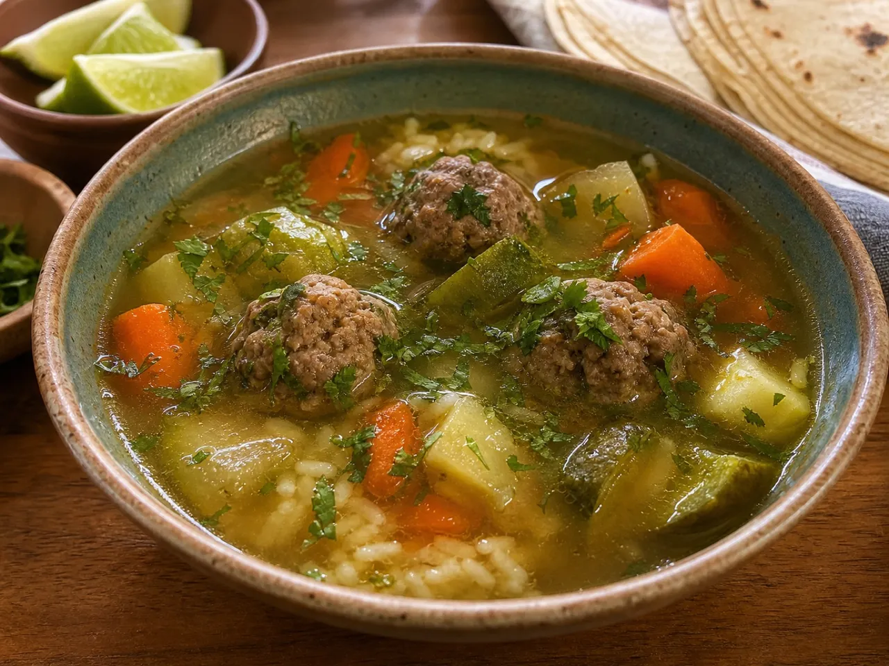 Albondigas Soup — served
