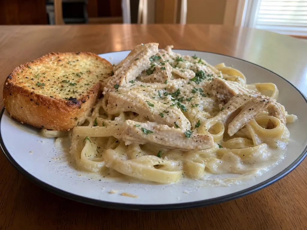 Alfredo Sauce — plated and served