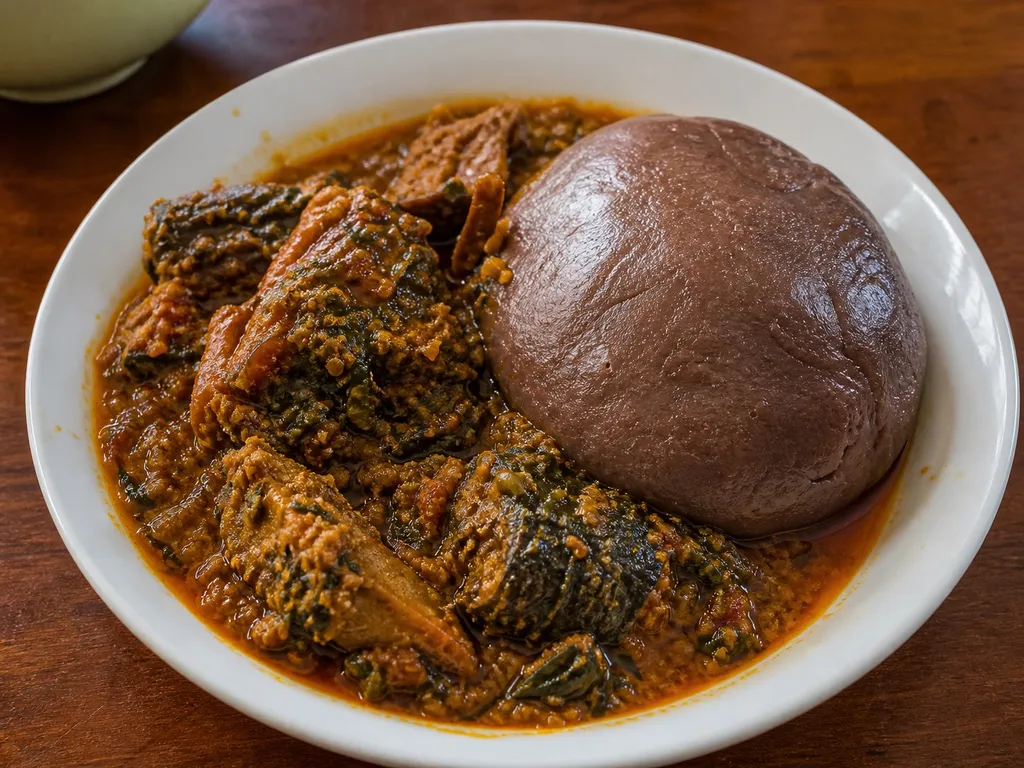 Amala — plated and served