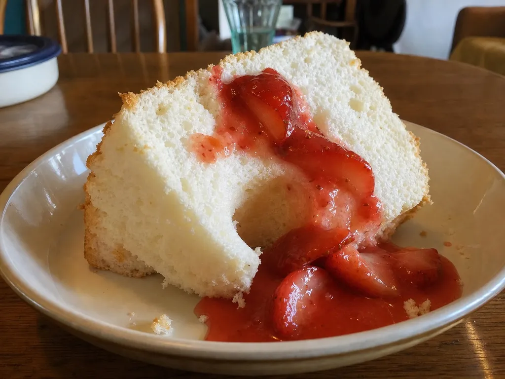 Angel Food Cake — plated and served