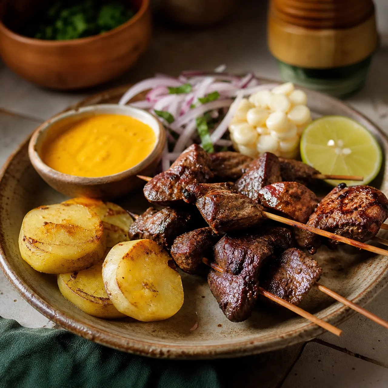Anticuchos de Corazón (Grilled Beef Heart Skewers) — Peruvian recipe