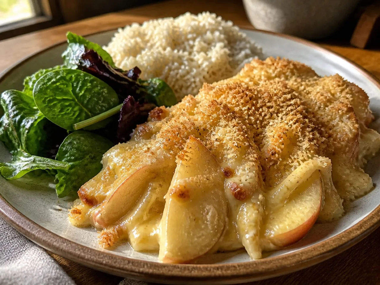 Apple-Cheese Casserole — served