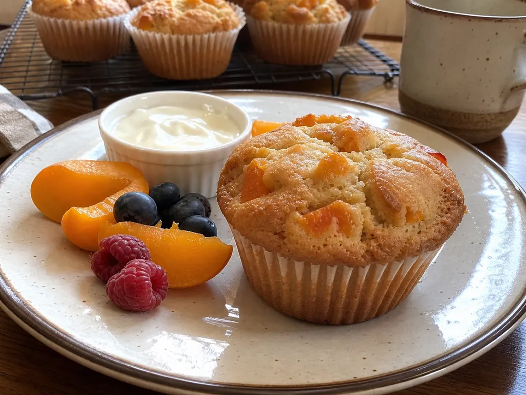 Apricot Muffins — plated and served