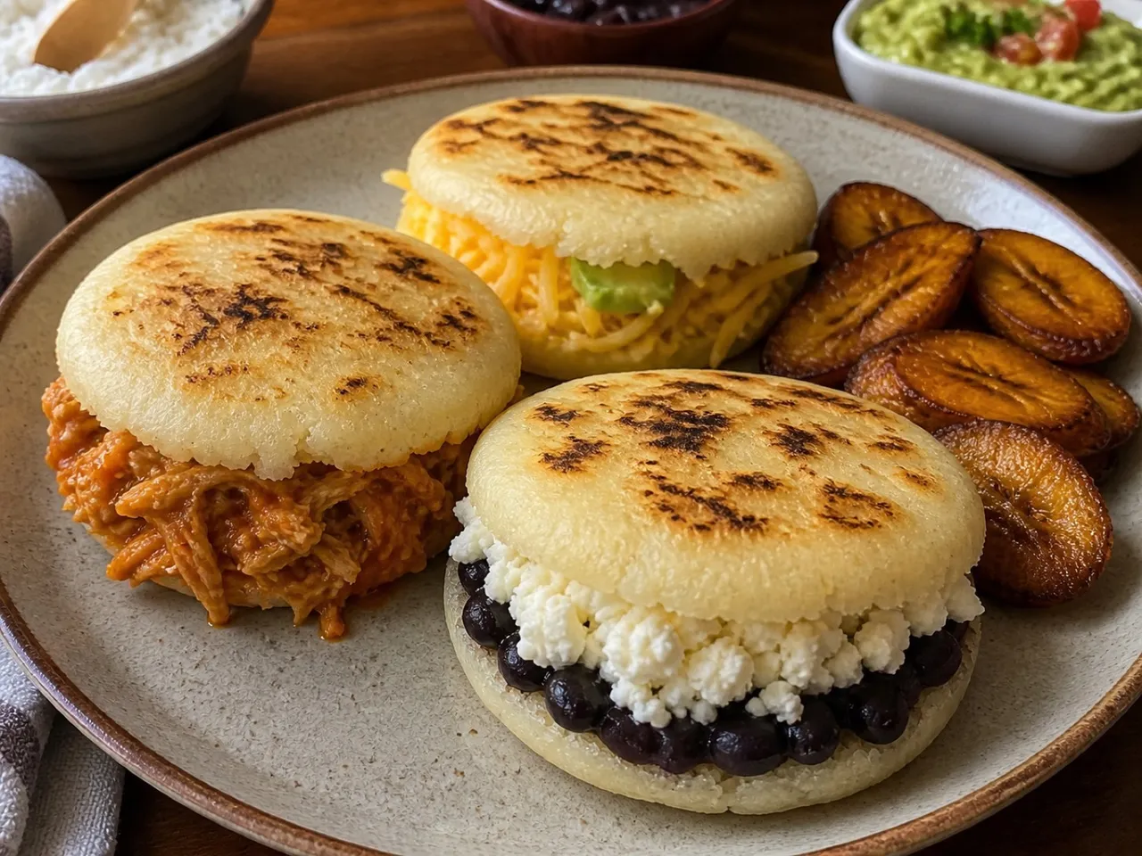 Arepas — served