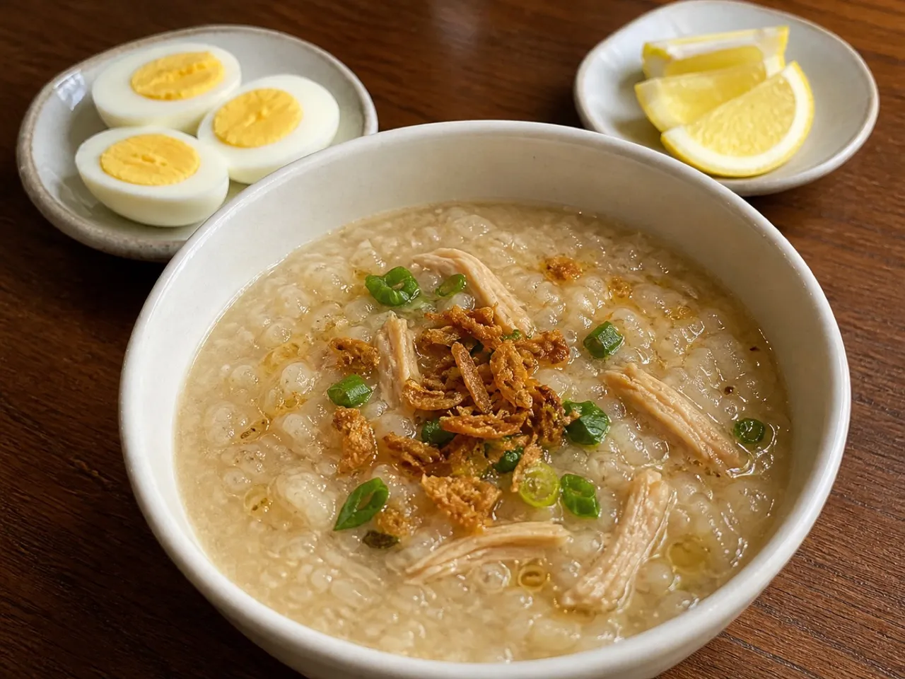 Arroz Caldo — served