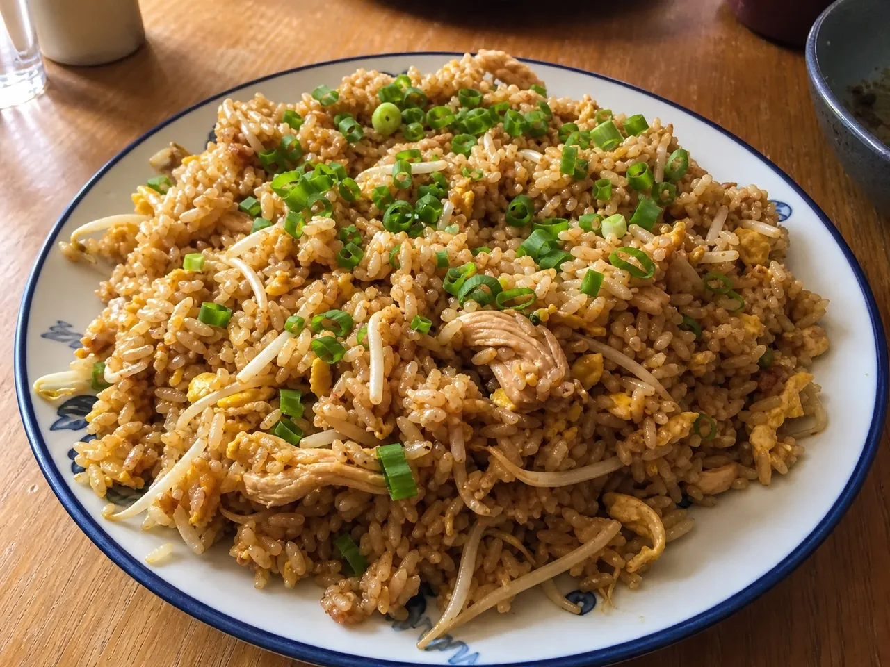 Arroz Chaufa de Pollo (Peruvian Chinese Fried Rice) — served