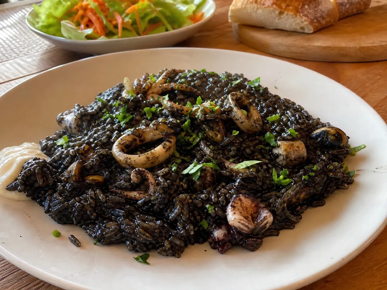 Arroz Negro — served