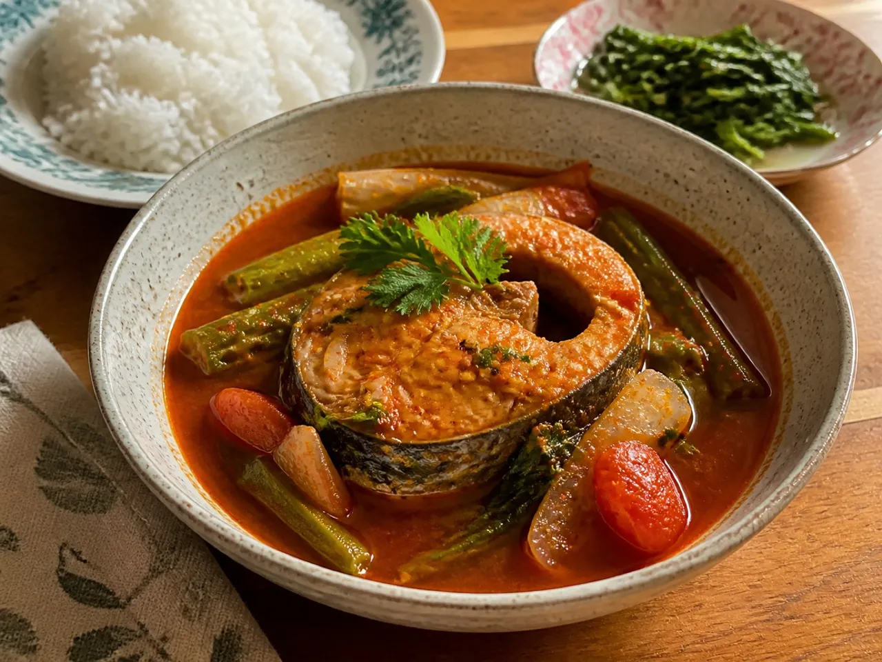 Asam Pedas — served