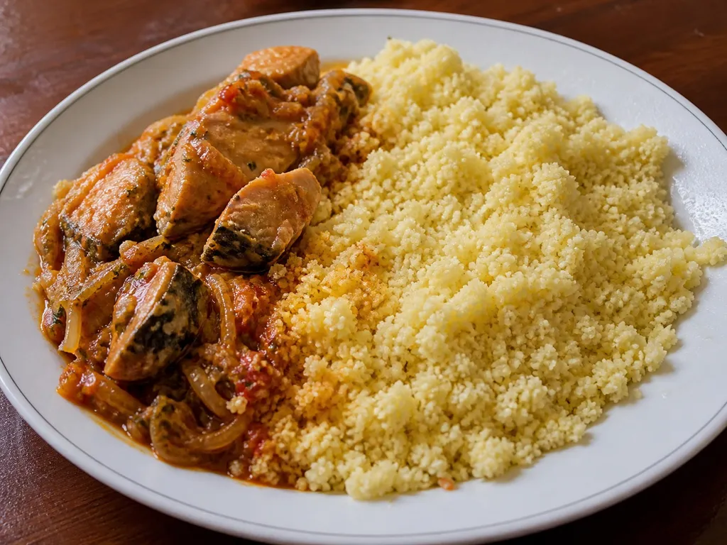 Attiéké — plated and served