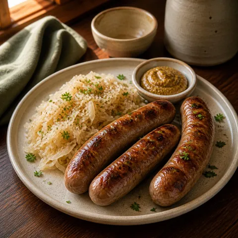Authentic Bratwurst with Sauerkraut — German recipe