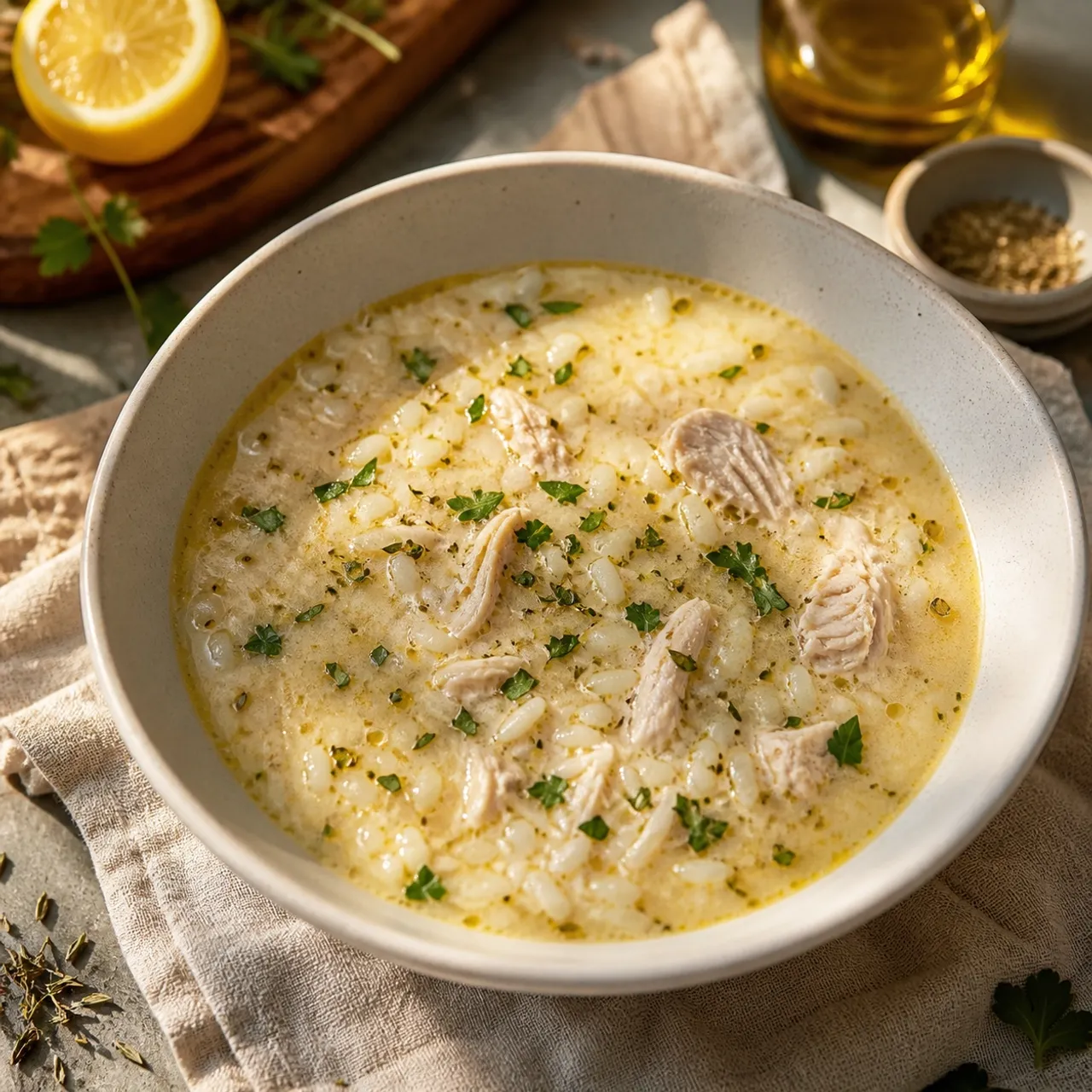 Avgolemono Soup (Greek Lemon Chicken and Rice Soup) — Greek recipe