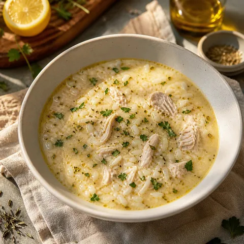Avgolemono Soup (Greek Lemon Chicken and Rice Soup) — Greek recipe