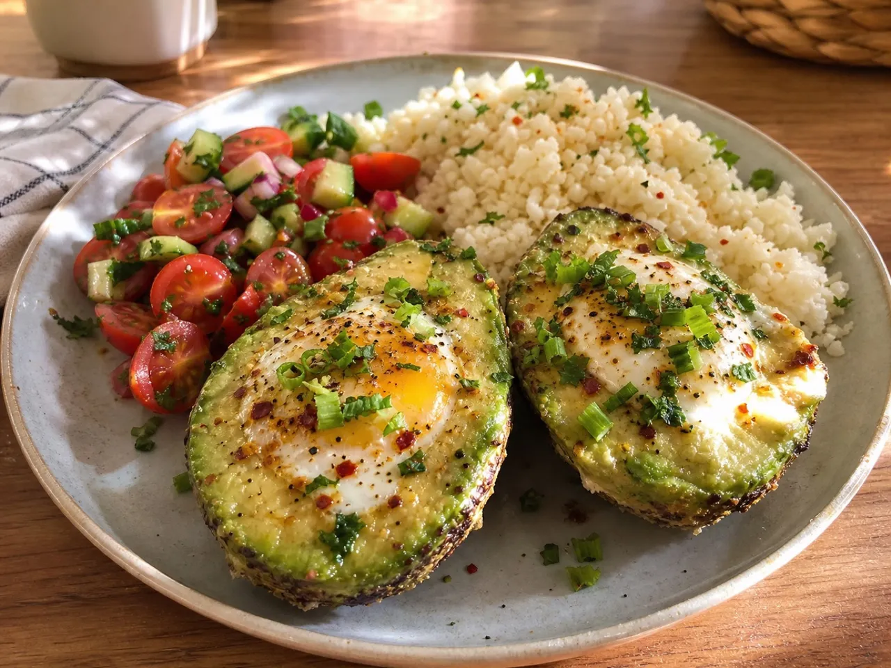 Avocado Egg Boats — served