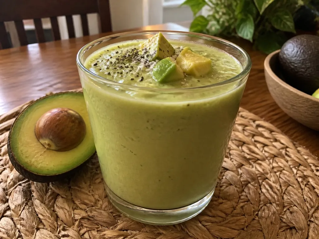 Avocado Smoothie — plated and served