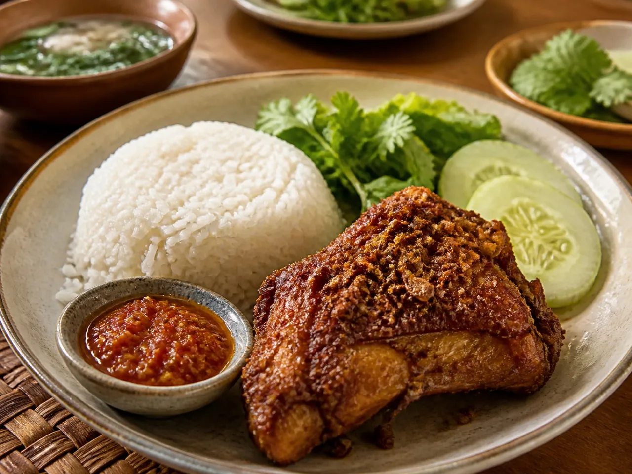 Ayam Goreng Berempah — served