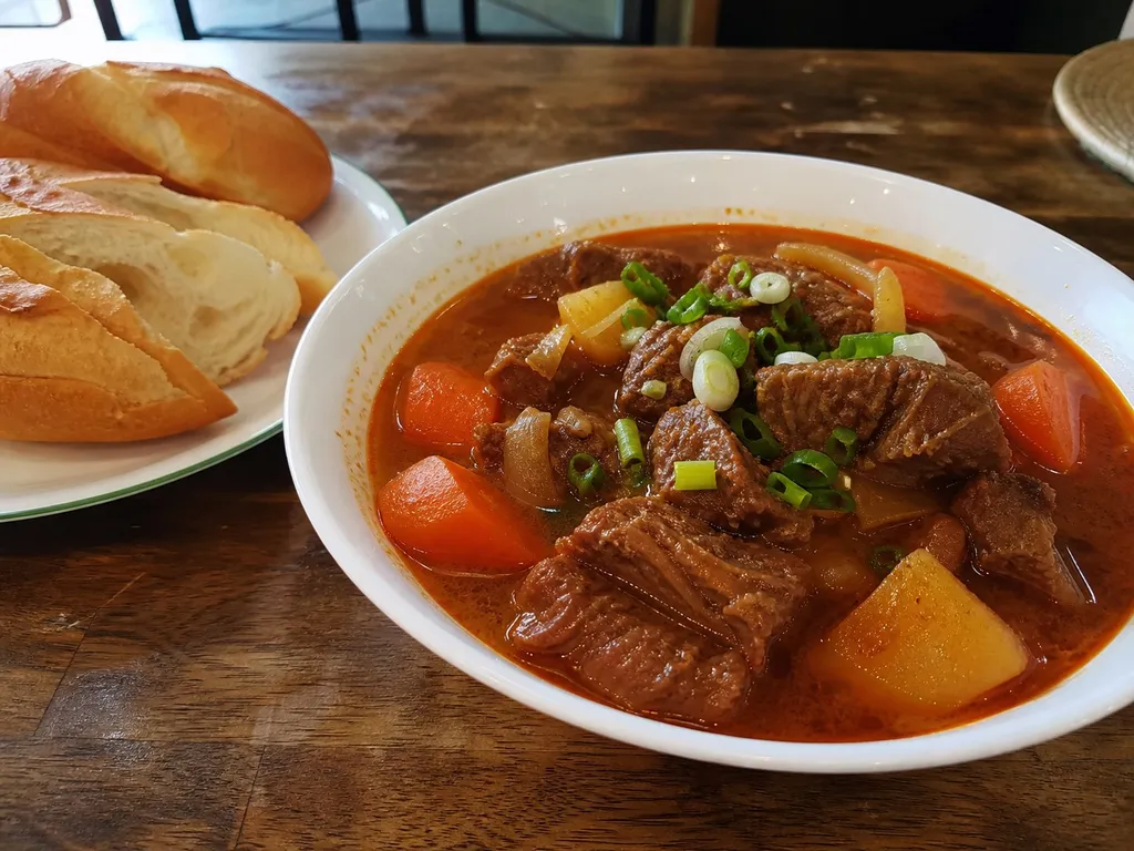 Bò Kho (Beef Stew) — plated and served