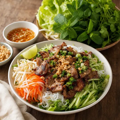 Bún Thịt Nướng (Cold Noodle Salad with Grilled Pork) — Vietnamese recipe