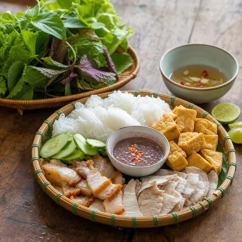Bún Đậu Mắm Tôm (Noodles with Tofu and Shrimp Paste) — Vietnamese recipe