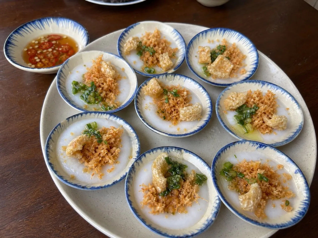 Bánh Bèo (Water Fern Cake) — served