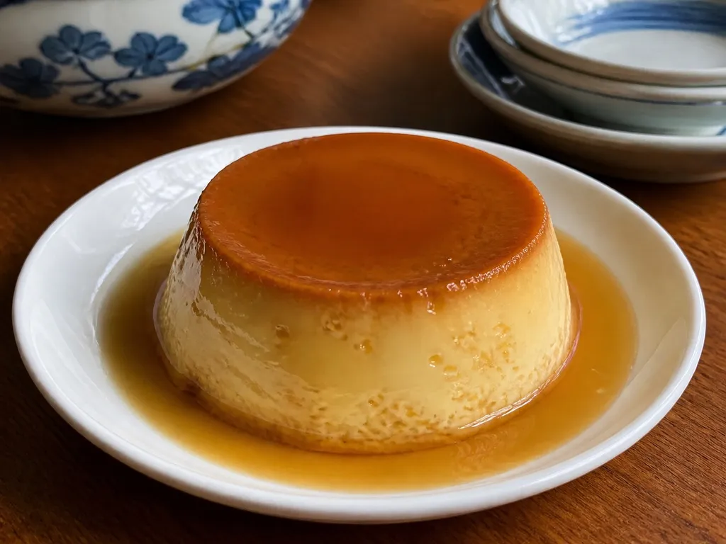 Bánh Flan (Vietnamese Caramel Custard) — plated and served