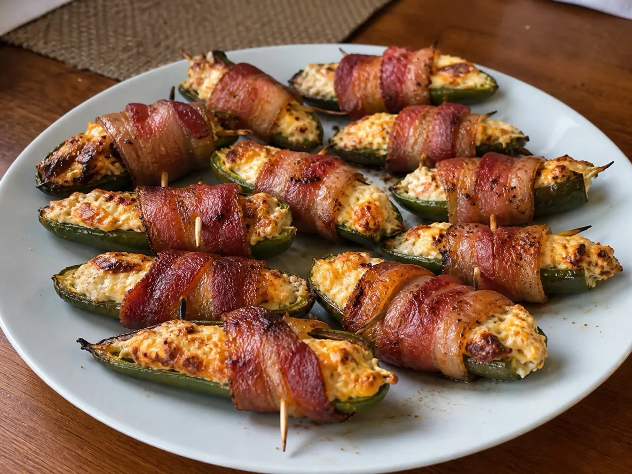 Bacon-Wrapped Jalapeño Poppers — served