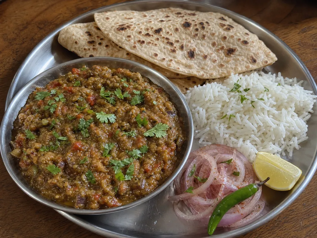 Baingan Bharta — plated and served