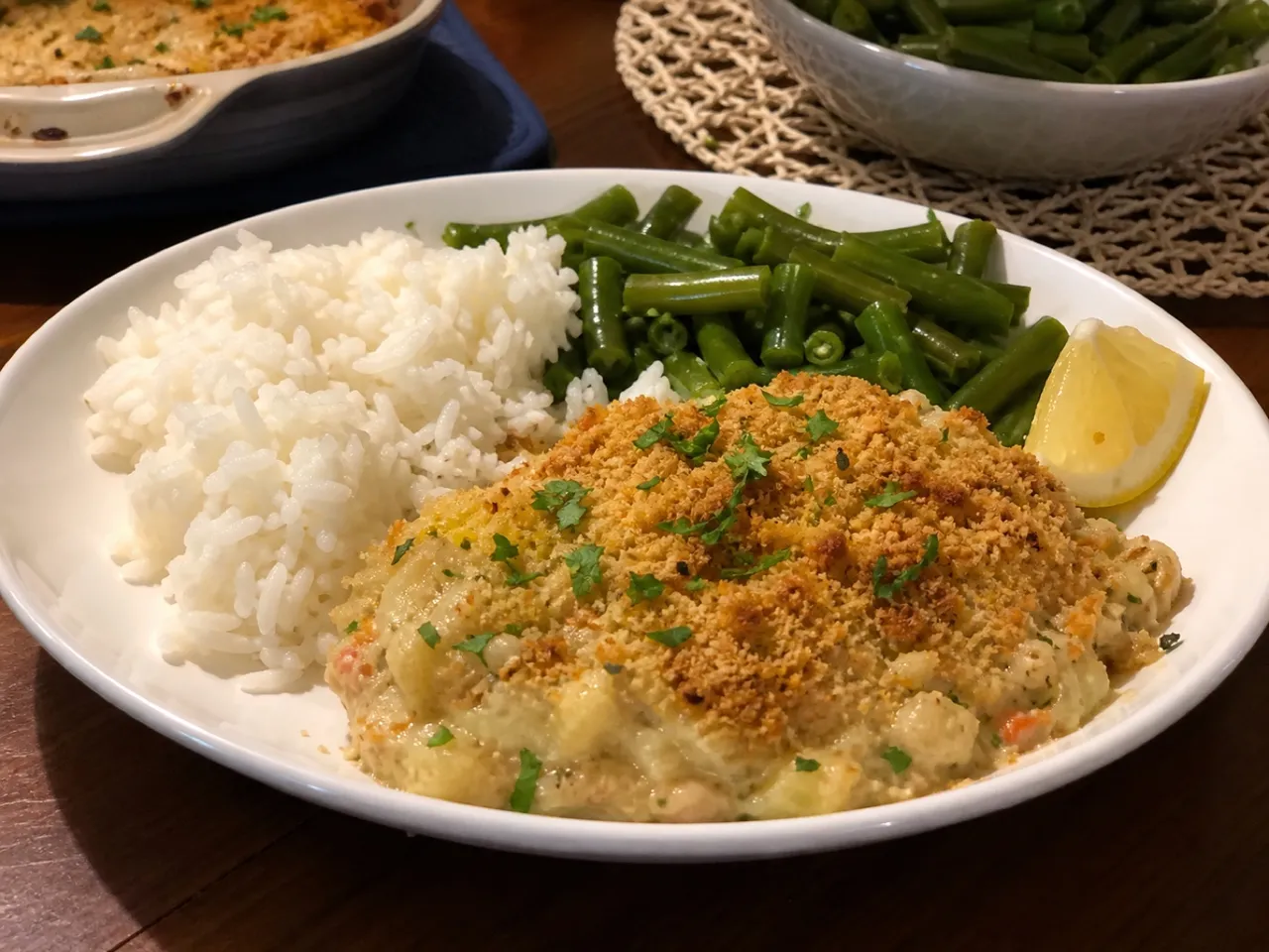 Baked Crabmeat — served