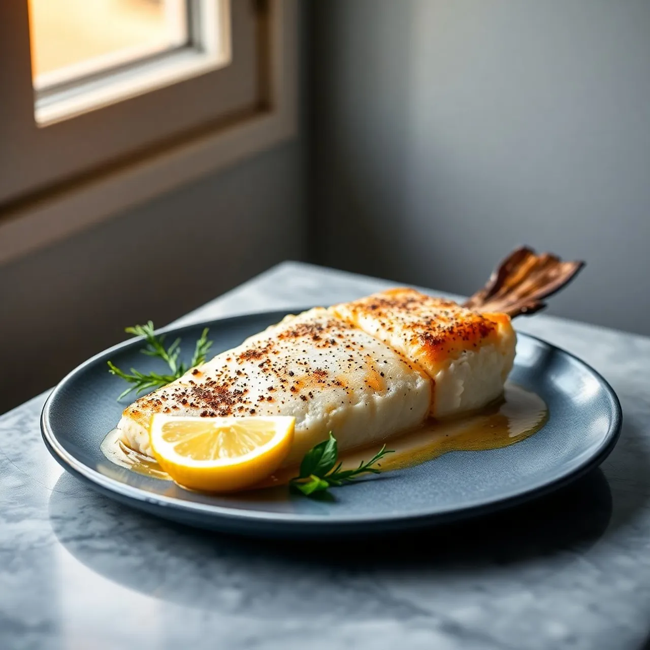 Baked Fish with Lemon & Black Pepper — Seafood recipe