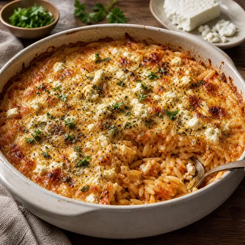 Baked Orzo and Greek Cheese — Vegetables & Sides recipe