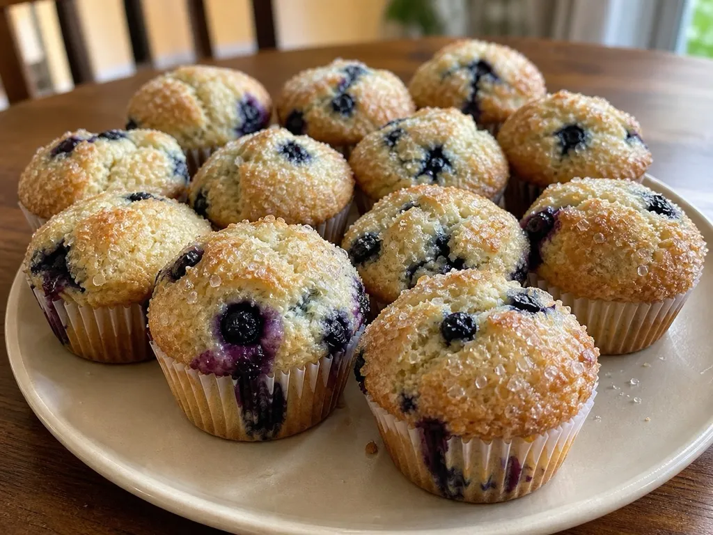 Bakery-Style Blueberry Muffins — plated and served