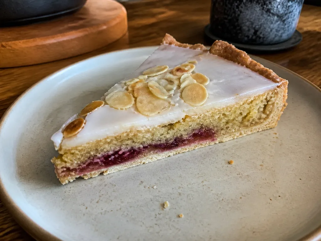 Bakewell Tart — plated and served