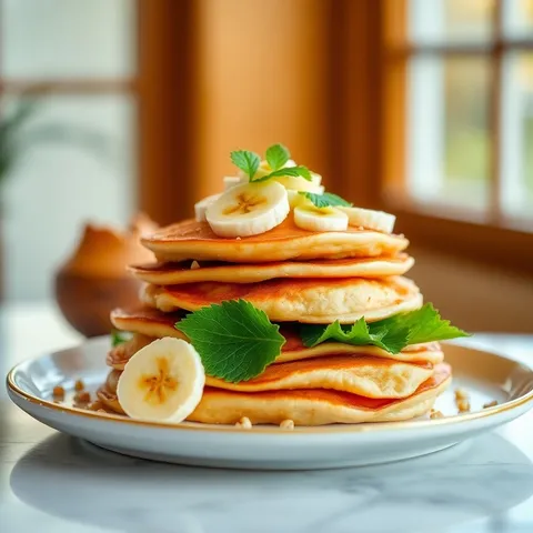 Banana Macadamia Nut Pancakes