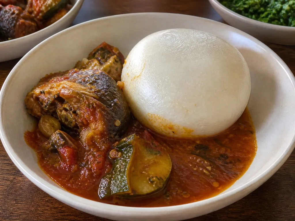 Banku — plated and served