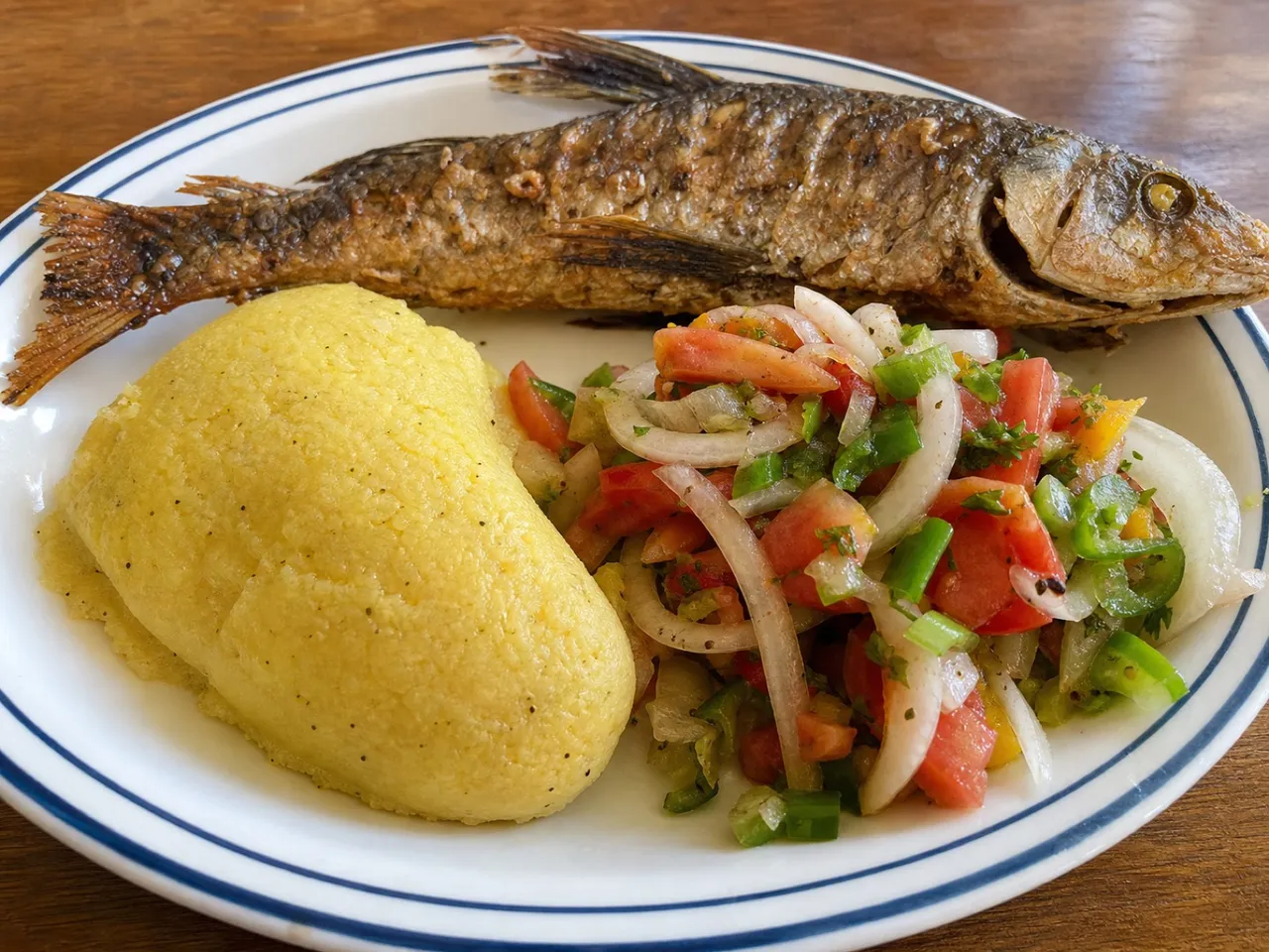 Barbados Flying Fish and Cou-Cou — served