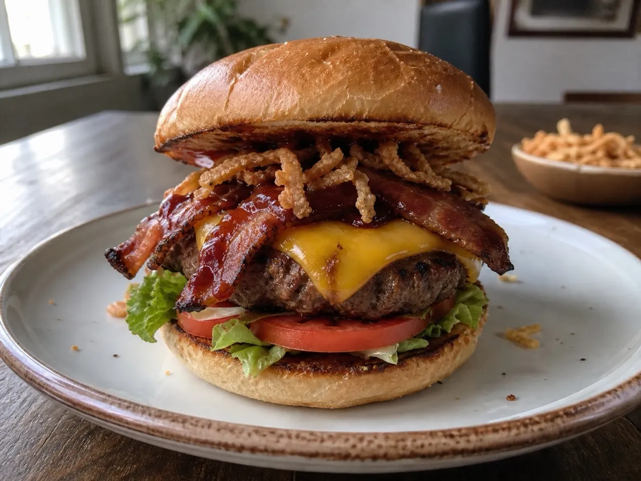 BBQ Bacon Cheeseburgers — served