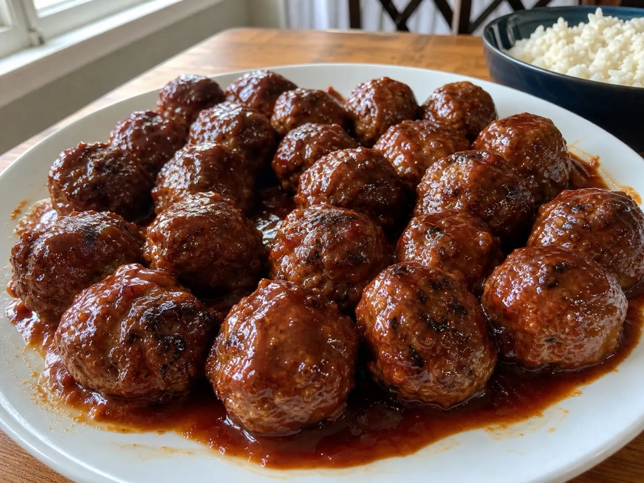 BBQ Meatballs — served