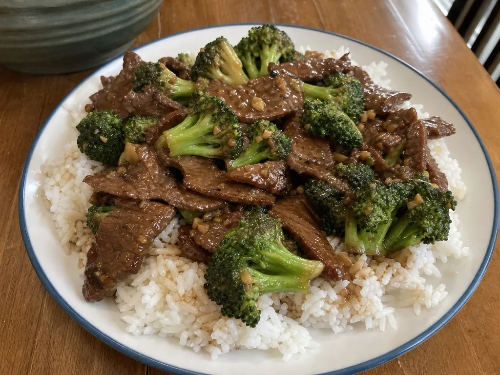 Beef and Broccoli Stir-Fry — plated and served