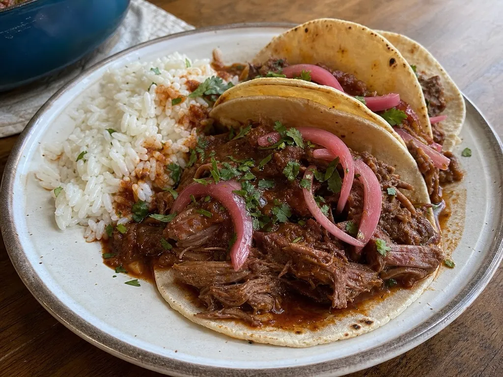 Beef Barbacoa — plated and served
