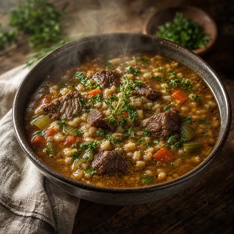 Beef Barley Soup — Soups & Stews recipe