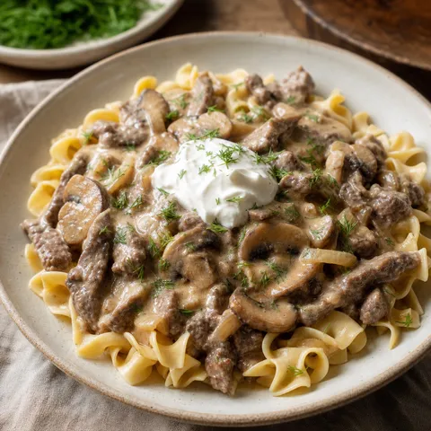 Beef Stroganoff — Eastern European recipe